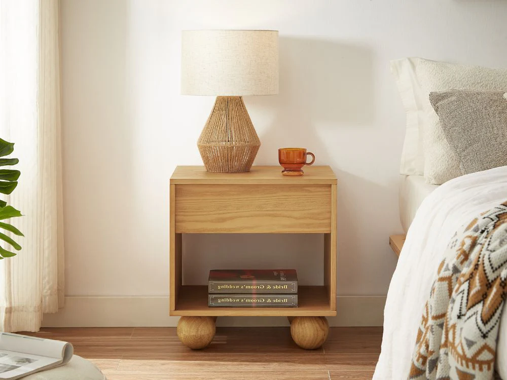 Ballico Bedside Table - Oak - Image 11