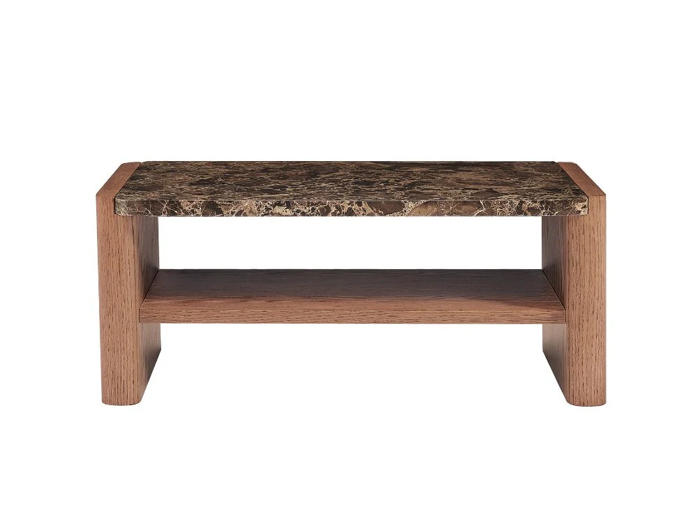 Hank Marble Coffee Table - Walnut - Image 11