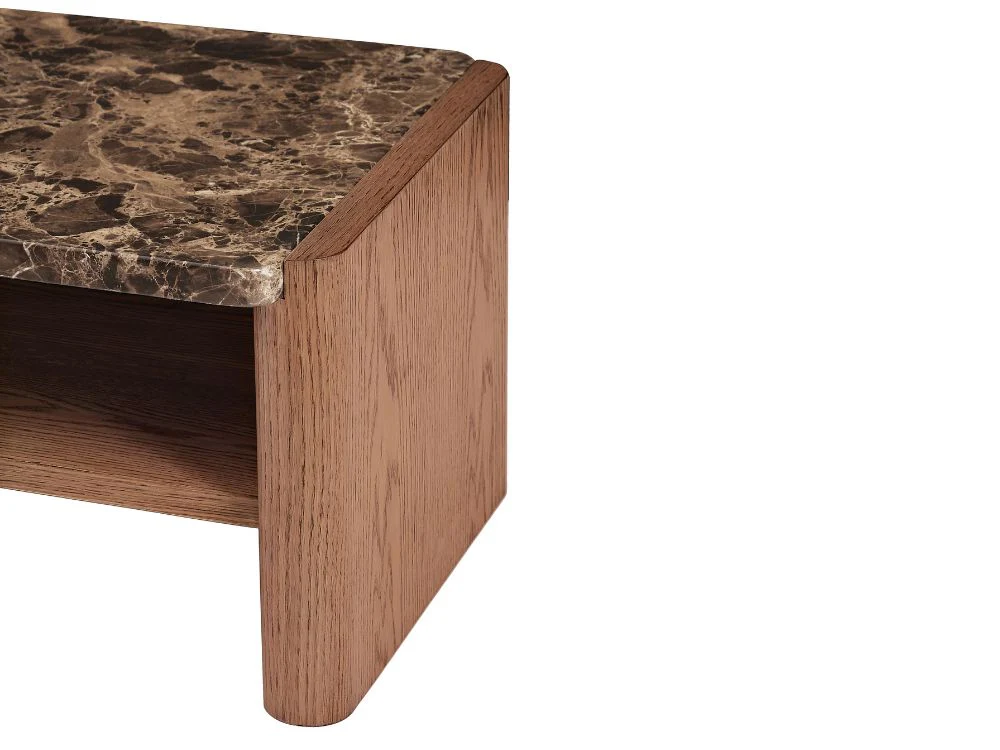 Hank Marble Coffee Table - Walnut - Image 14