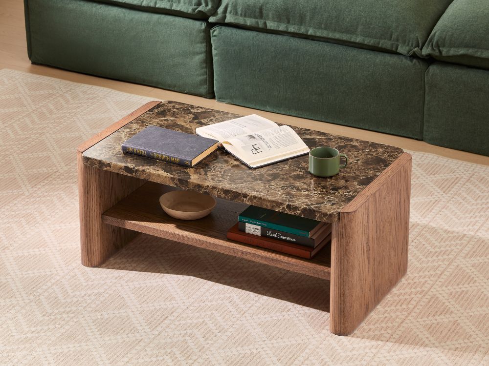 Hank Marble Coffee Table - Walnut - Image 4