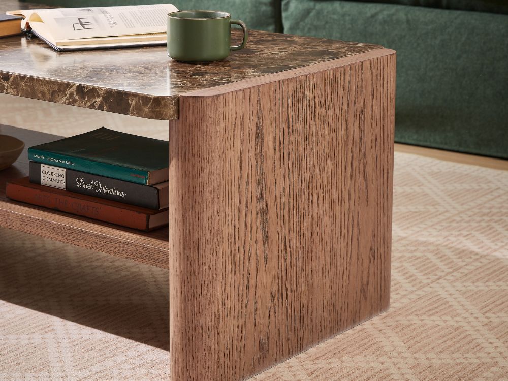 Hank Marble Coffee Table - Walnut - Image 5