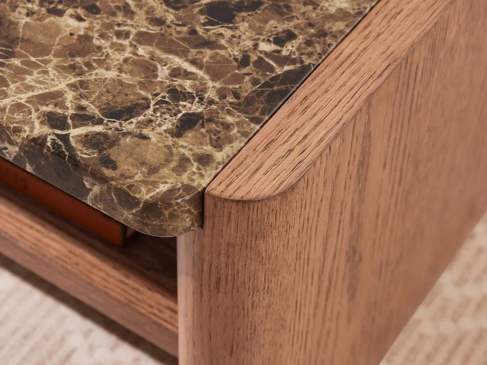 Hank Marble Coffee Table - Walnut - Image 7